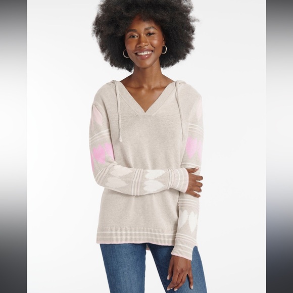 Splendid Sweaters - Splendid Belle Sweater Hoodie Heart Sleeve Sz.M